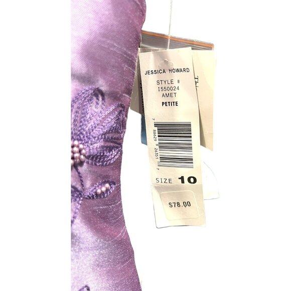 Jessica Howard Petite Lavender Embroidered Two-Piece Dress Set Size 10 - Picture 3 of 6